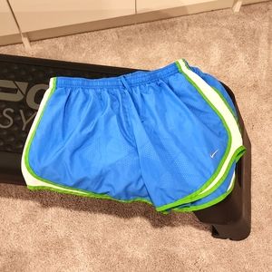 Nike Dryfit Blue White Green workout shorts